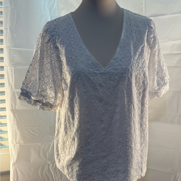 NWT Draper James White Eyelet Lace Women's Top - Picture 5 of 6